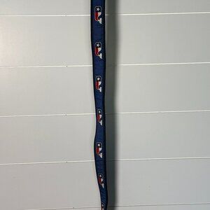 Red White and Blue Whale Navy & Leather Belt Sz 36 Vineyard Vines